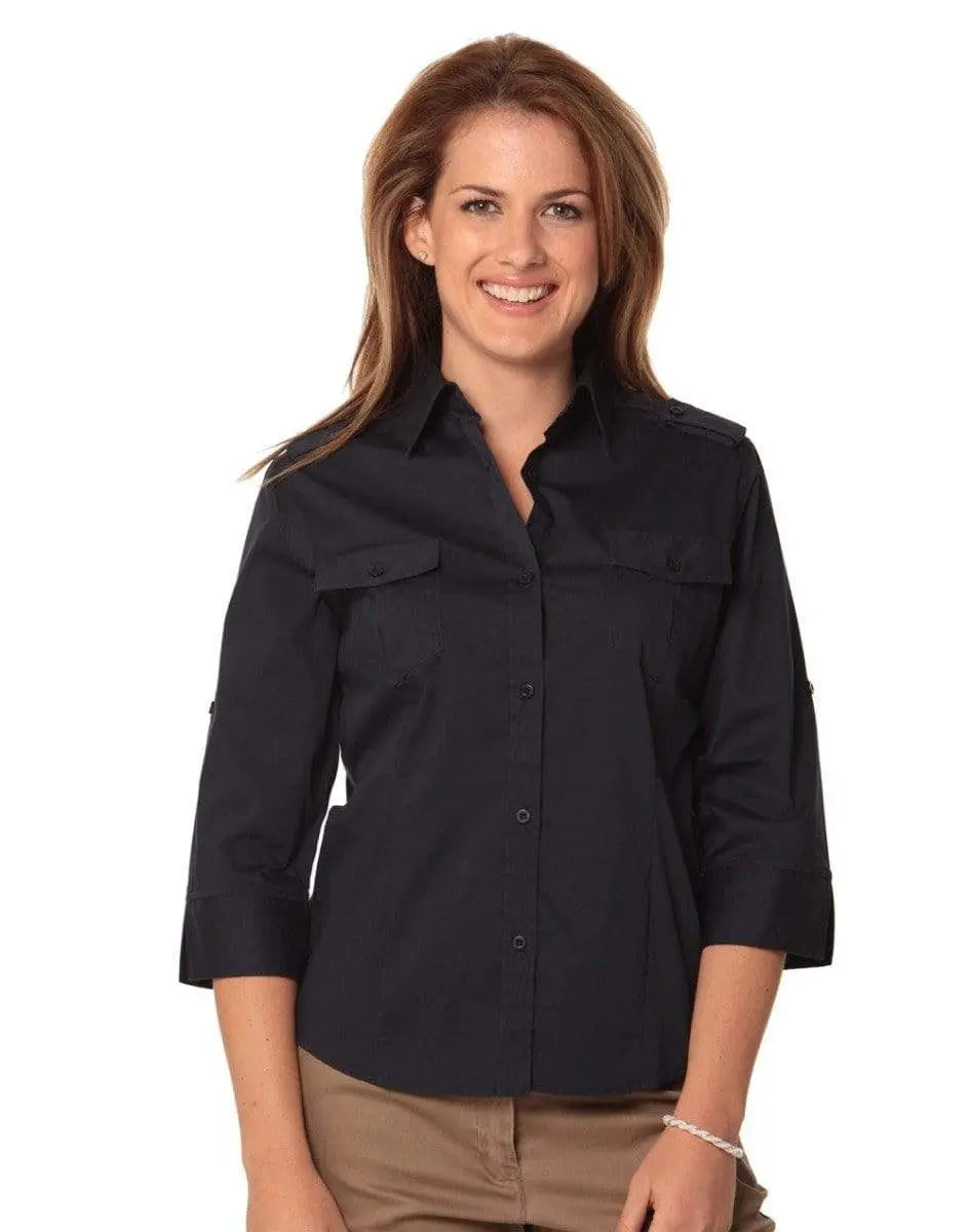 BENCHMARK Women's 3/4 Sleeve Military Shirt M8913 Corporate Wear Benchmark